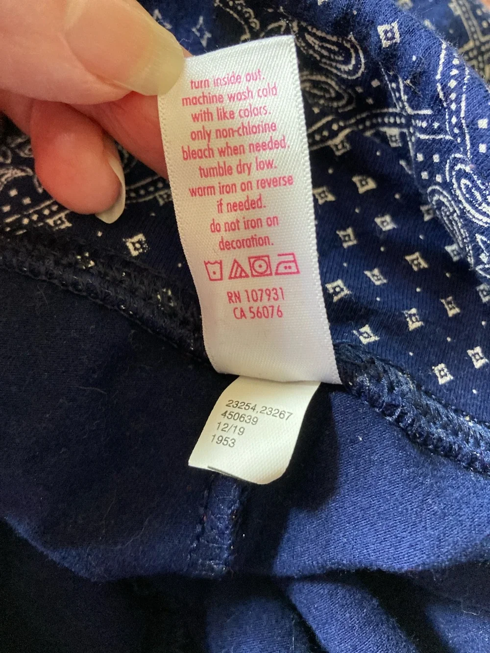 Justice Blue Bandana Print Leggings, 18/20